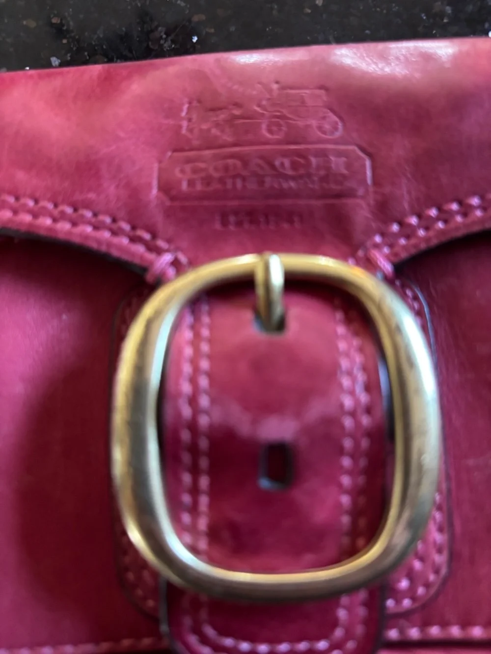 Coach Vintage Legacy Pink Leather Buckle Wristlet Clutch - Plaid Lining - Picture 4 of 5